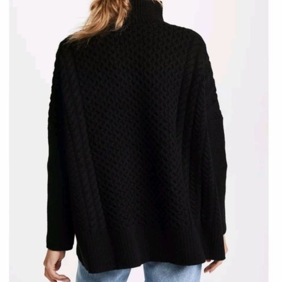 Ayr 100% merino wool “le Square” cable turtleneck sweater - Picture 2 of 7